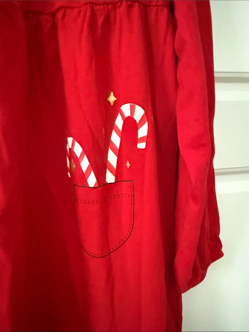 H&M Red Girls' Festive Teddy & Candy Cane Dress